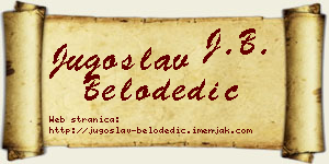 Jugoslav Belodedić vizit kartica